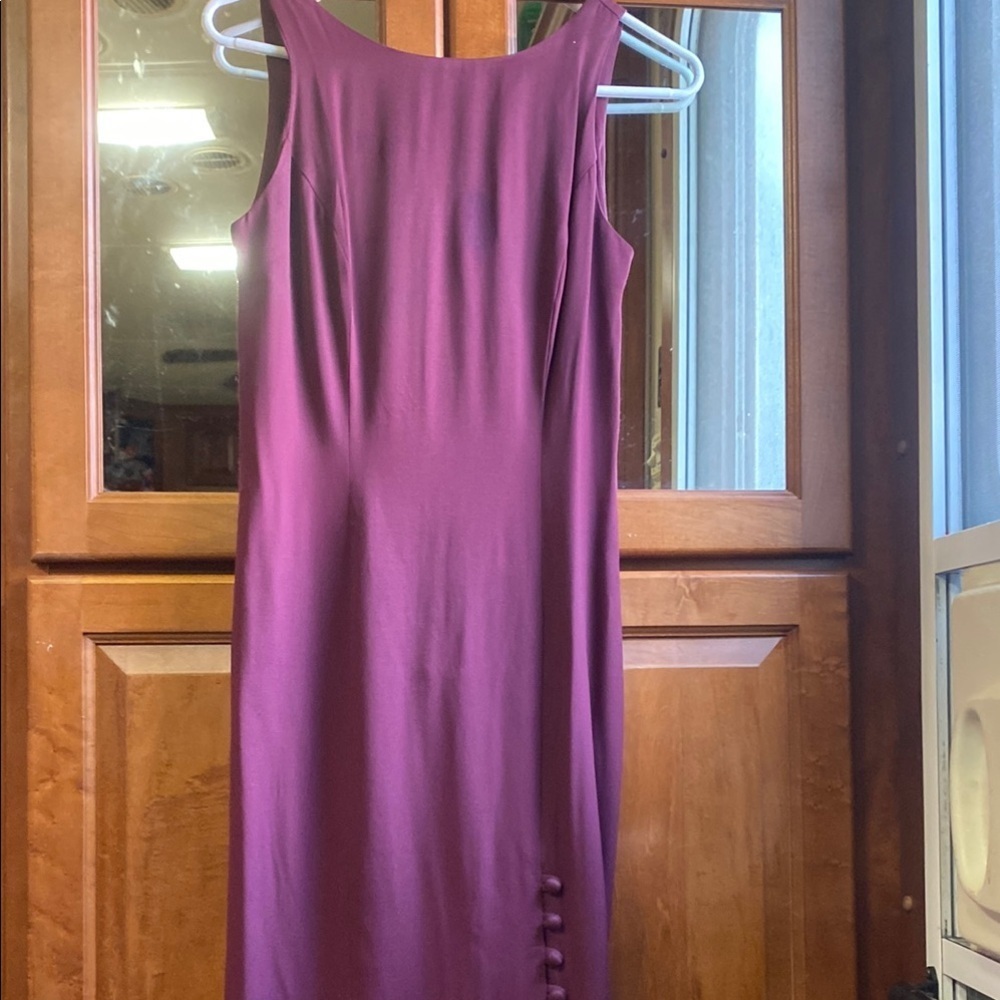 Vintage Burgundy XS Maxi Sleeveless Dress Summer Fall Elegant Wedding Guest